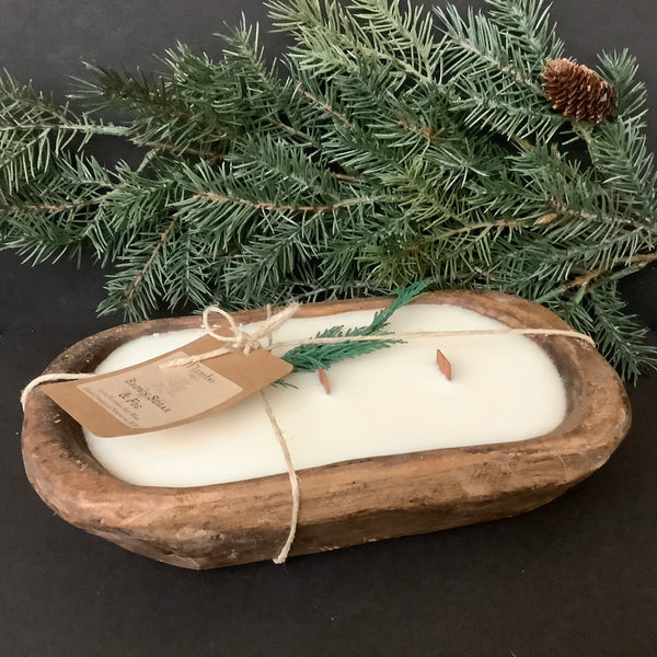 Rustic Dough Bowl Oak Moss & Amber