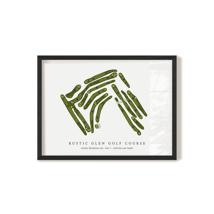 Rustic Glen Golf Course | Golf Course Map | Black Frame