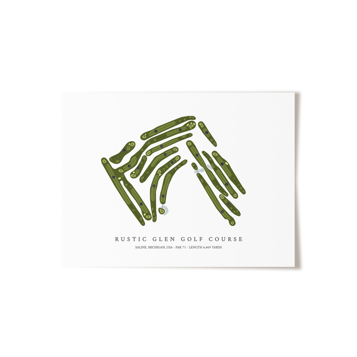 Rustic Glen Golf Course | Golf Course Map | Unframed