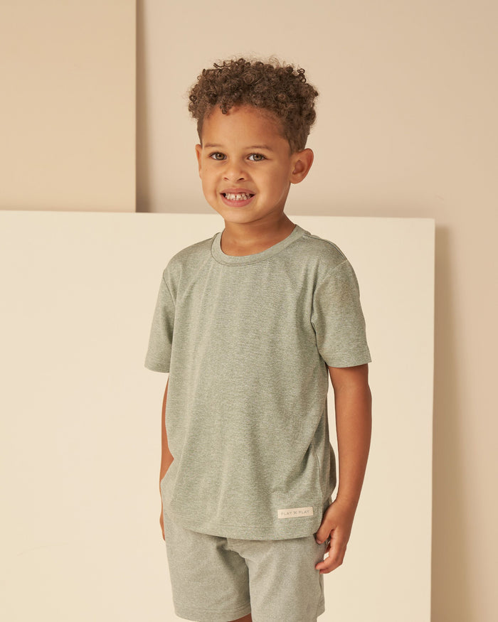 Rylee & Cru Cove Essential Tee - Heathered Aqua