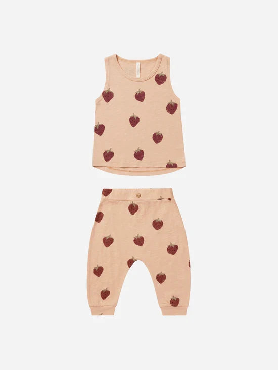 Rylee & Cru Tank and Slouch Pant Set - Strawberries