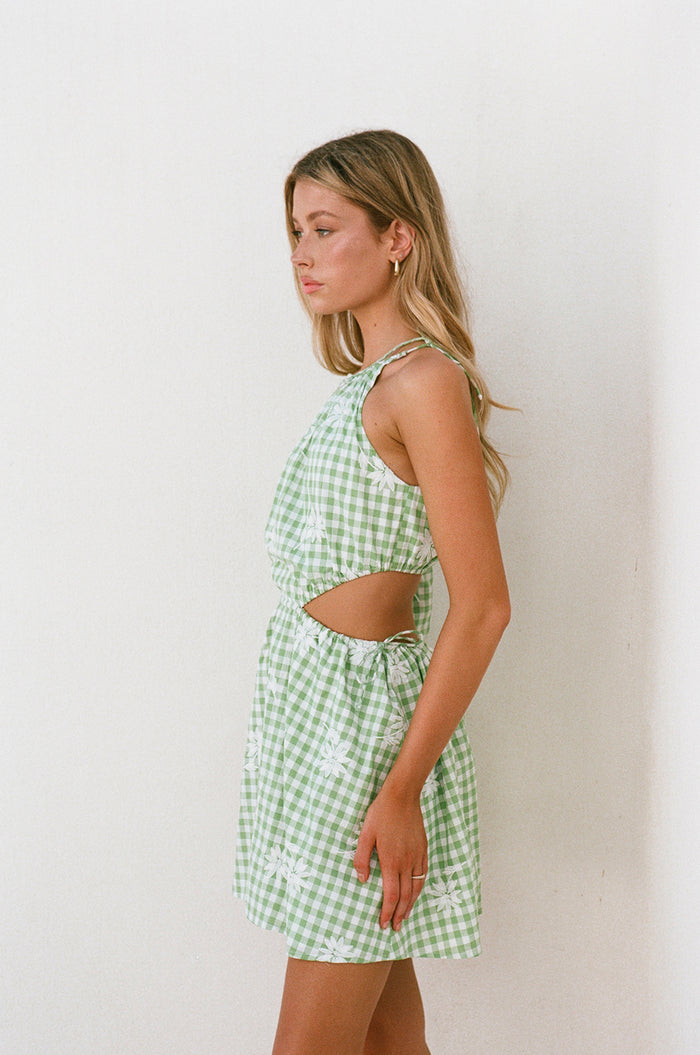 SAMPLE-Ronnie One Shoulder Dress - Gingham