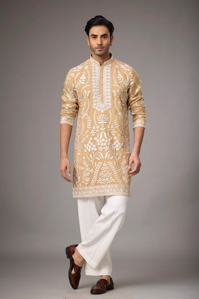 Premium Floral Heritage Kurta for Men – Wedding Ethnic Wear | Mahavir NX