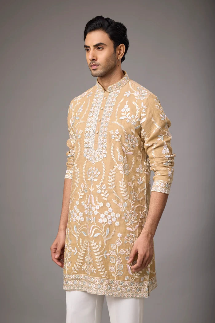 All-Over Botanical Vine Embroidered Kurta Set – Festive Wear | Mahavir NX