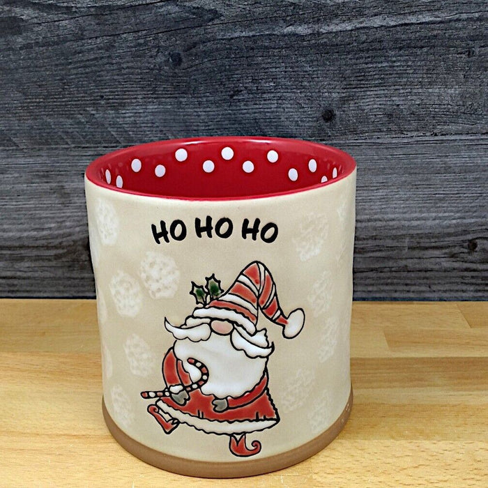 Santa Claus Holiday Flower Planter 5" Pot Christmas Canister Blue Sky Clayworks