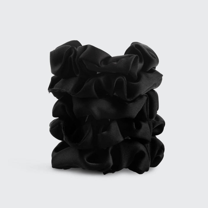 Satin Sleep Scrunchies 5pc - Blac