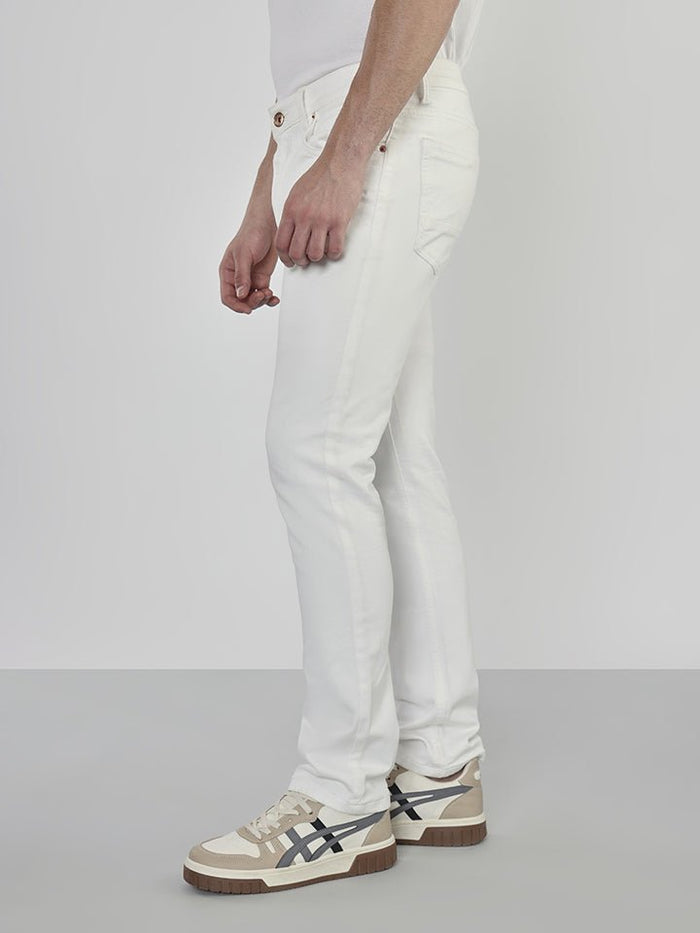Saunter White Stretch Cotton Contrast Jeans