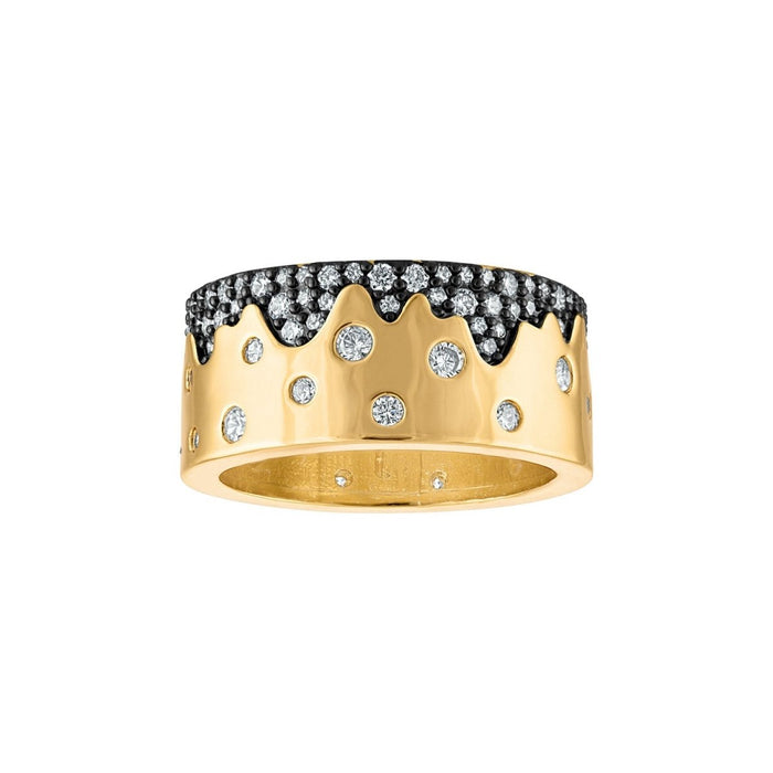 Scattered Pave Band Ring in Black Rhodium - Macoma Boutique555 Presales