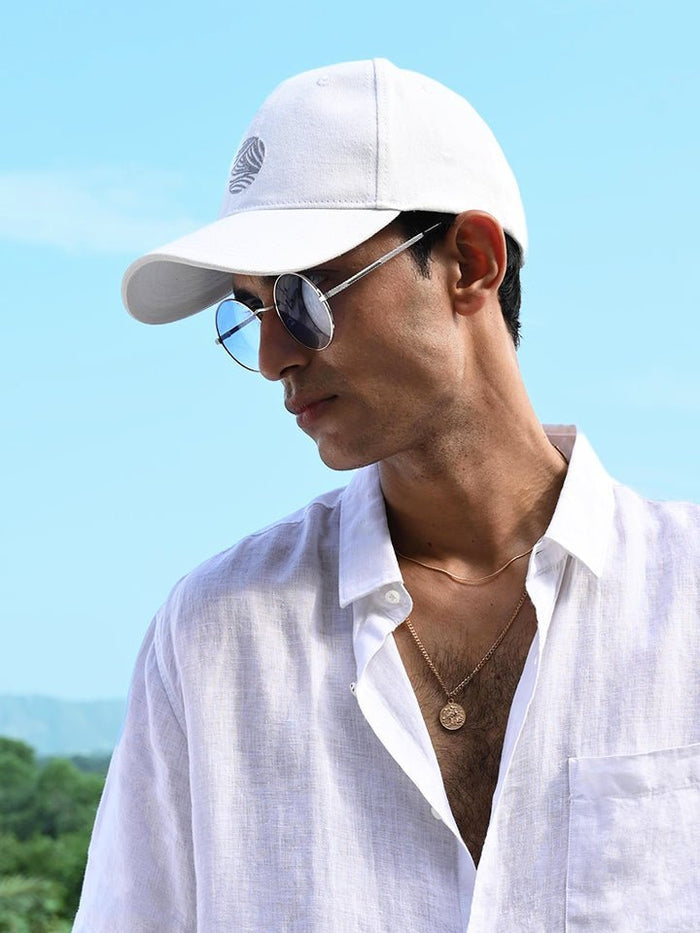 Scout - White Cotton Denim Baseball Cap