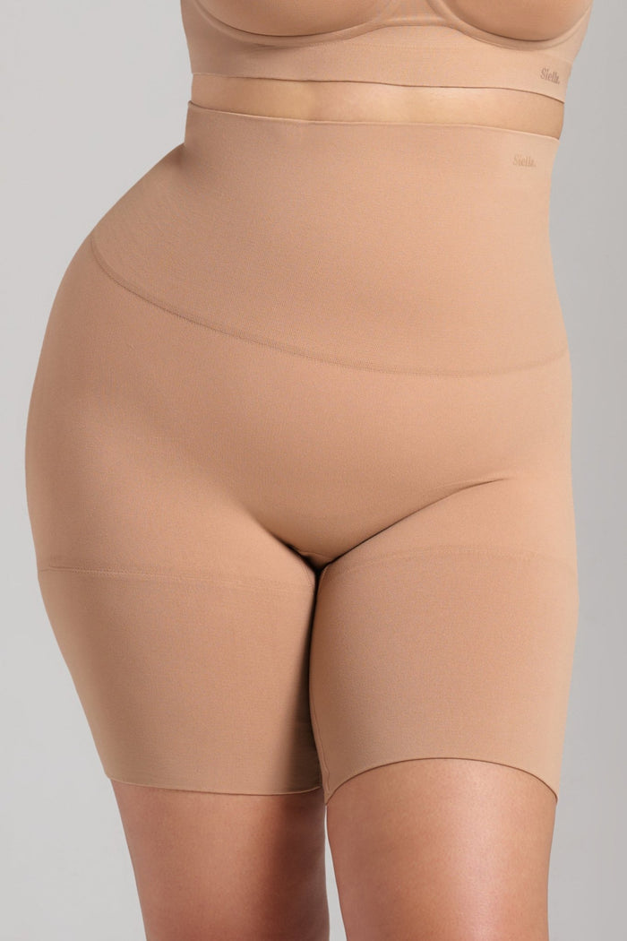 Sculpt High Waist Shaping Short - Siella - Color: Taupe