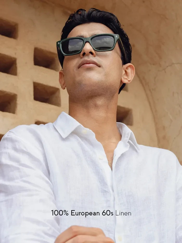 100% Linen white Shirt with full sleeve - Se Relaxer