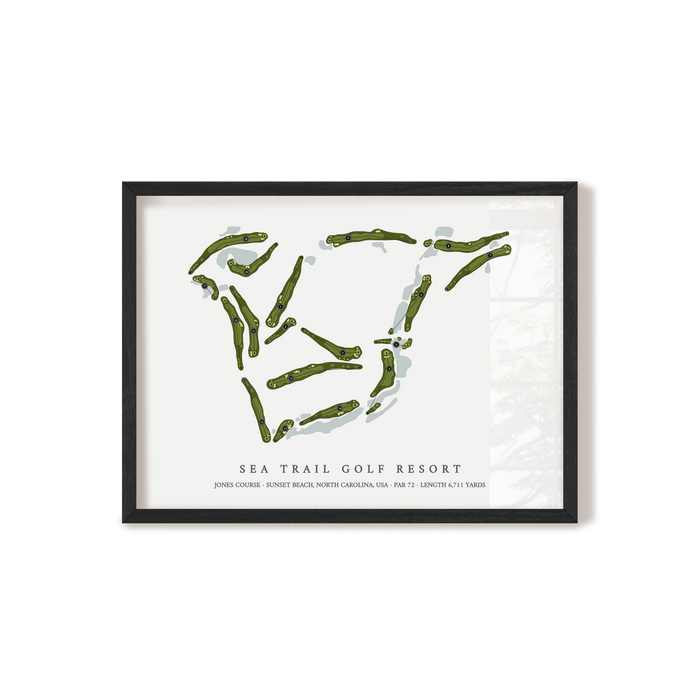 Sea Trail Golf Resort - Jones Course | Golf Course Map | Black Frame