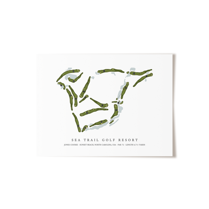 Sea Trail Golf Resort - Jones Course | Golf Course Map | Unframed