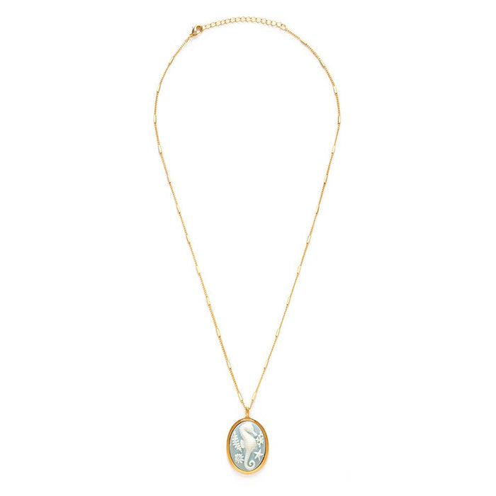 Seahorse Vintage Cameo Necklace