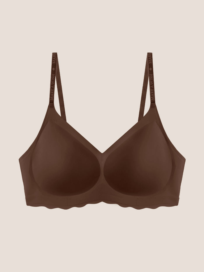 Seamless Shine Strap Deep V Bra - Smart Size