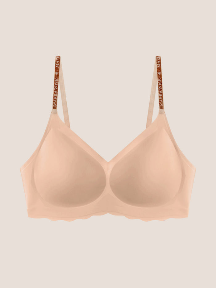 Seamless Shine Strap Deep V Bra - Smart Size