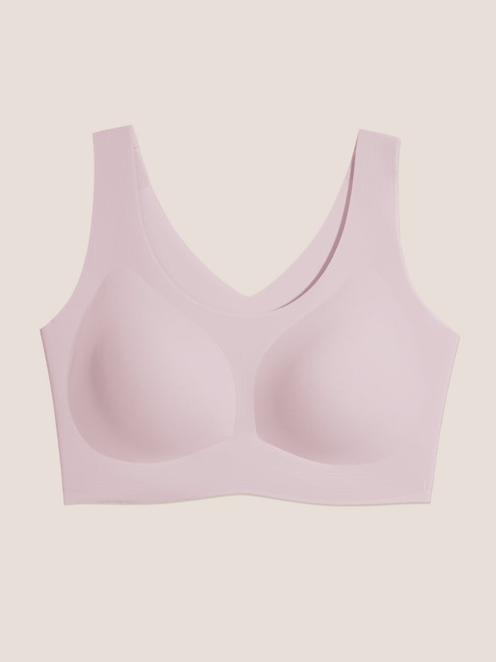 Seamless Wave Trimmed Deep V-Neck Bralette - Smart Size