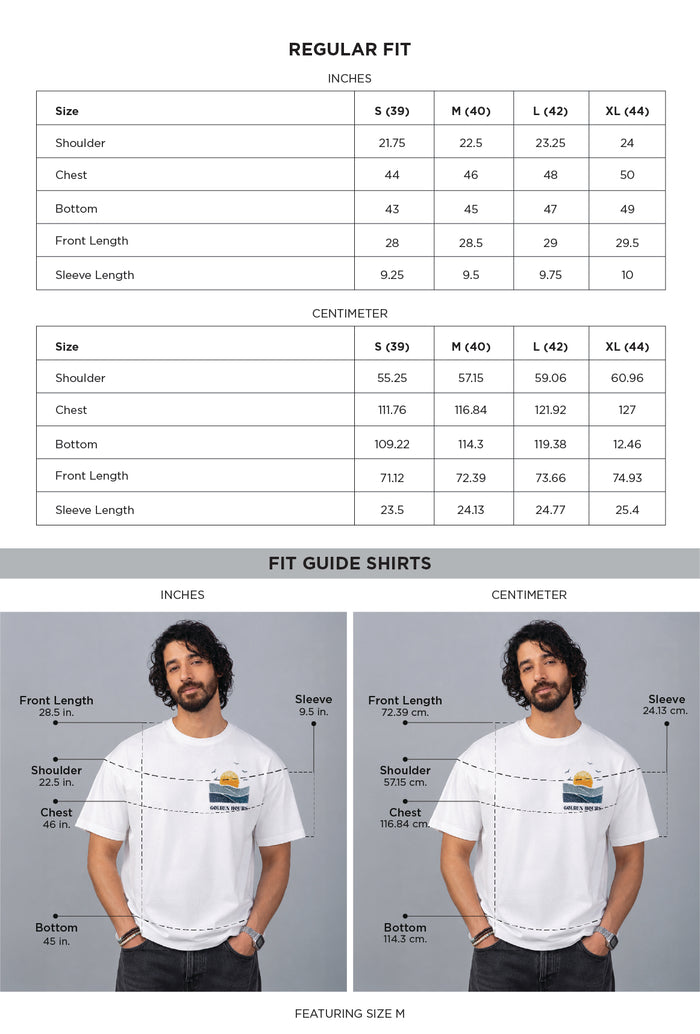 Seaside White Oversized Cotton Graphic Tee - size chart