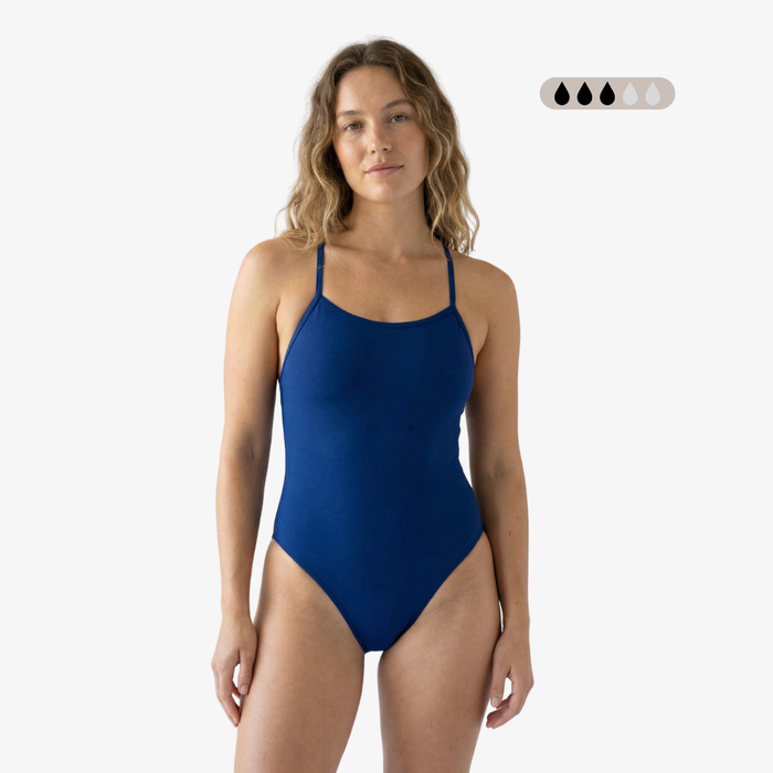 SecureFlo Cobalt X-Back Period Training Swimsuit - Norca Athletic Swimwear