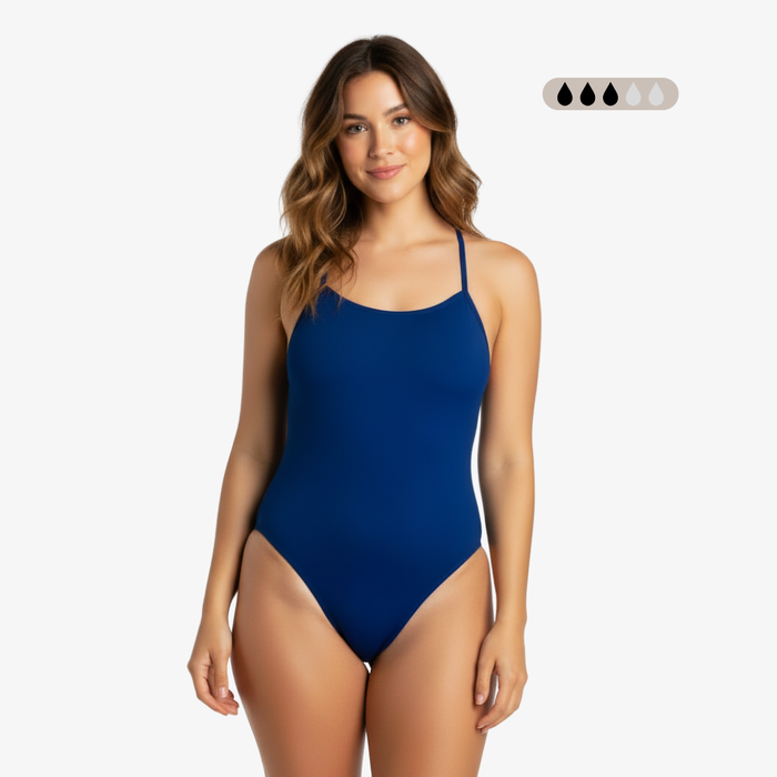 SecureFlo Cobalt X-Back Period Training Swimsuit - Norca Athletic Swimwear