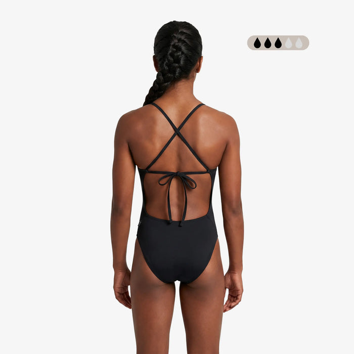 SecureFlo Onyx Tie-Back One Piece Period Swimsuit by Norca - Norca Athletic Swimwear