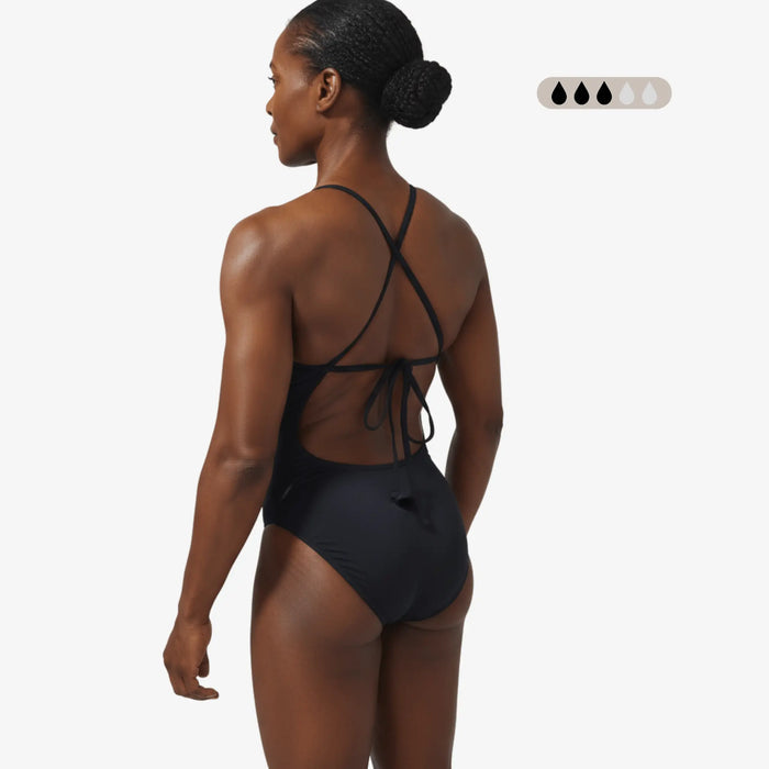 SecureFlo Onyx Tie-Back One Piece Period Swimsuit by Norca - Norca Athletic Swimwear
