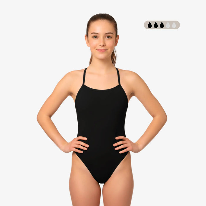 SecureFlo Onyx Tie-Back One Piece Period Swimsuit by Norca - Norca Athletic Swimwear