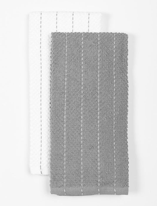 Serviettes de cuisine à rayures - paquet de 2