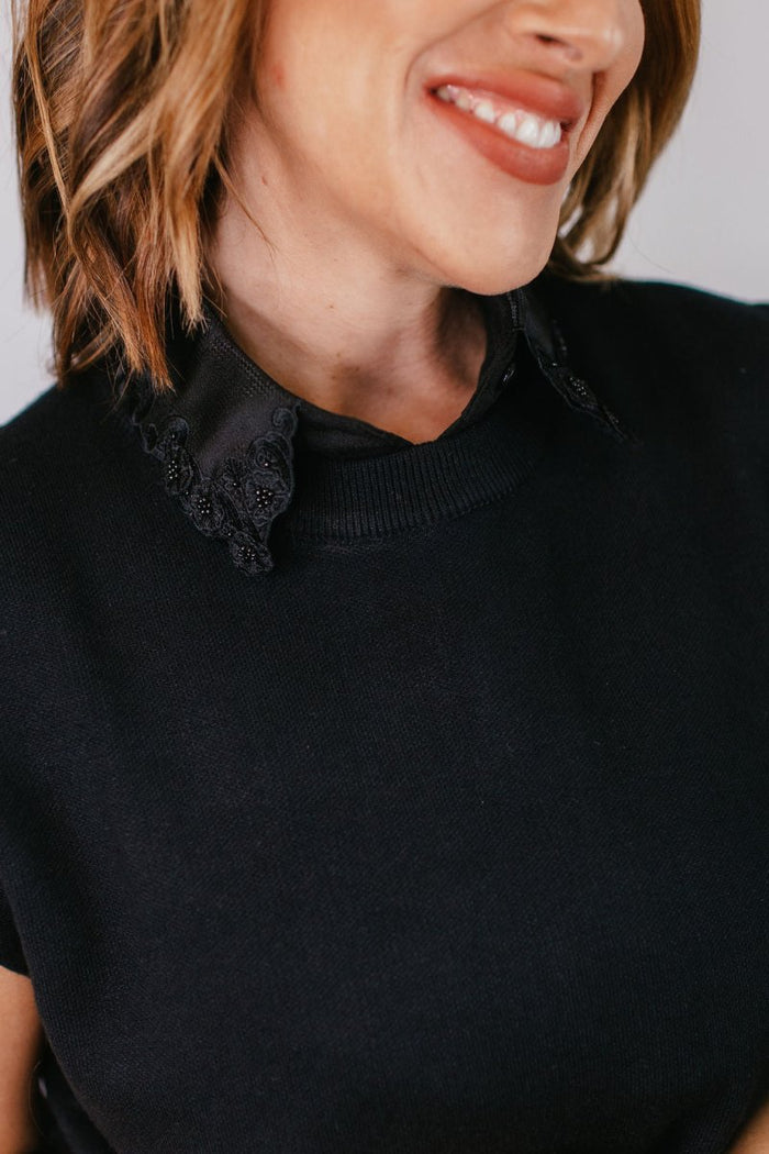 Shirt Collar In Black Lace - Macoma Boutique310 Accessories/Jewelry