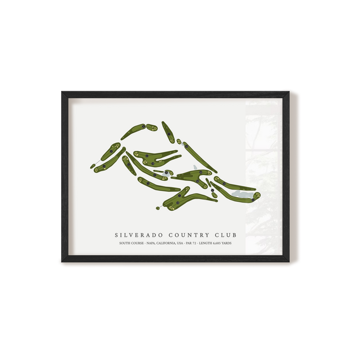 Silverado Country Club - South Course | Golf Course Map | Black Frame