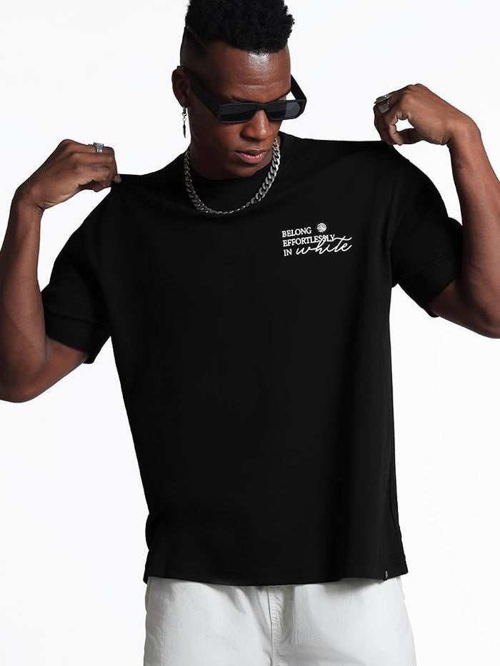 Slate Black & White Monogram Oversized T-Shirt