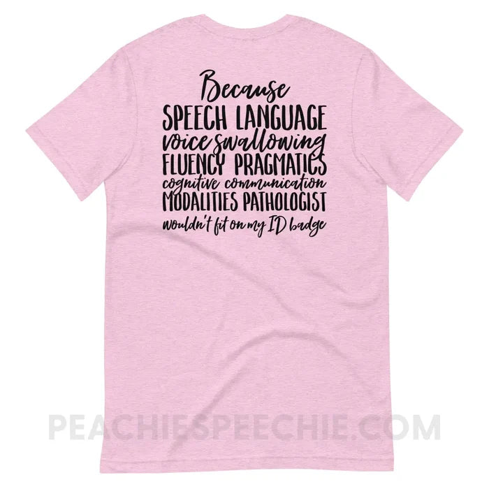 SLP Job Title Premium Soft Tee - Heather Prism Lilac / XS - T-Shirts & Tops peachiespeechie.com