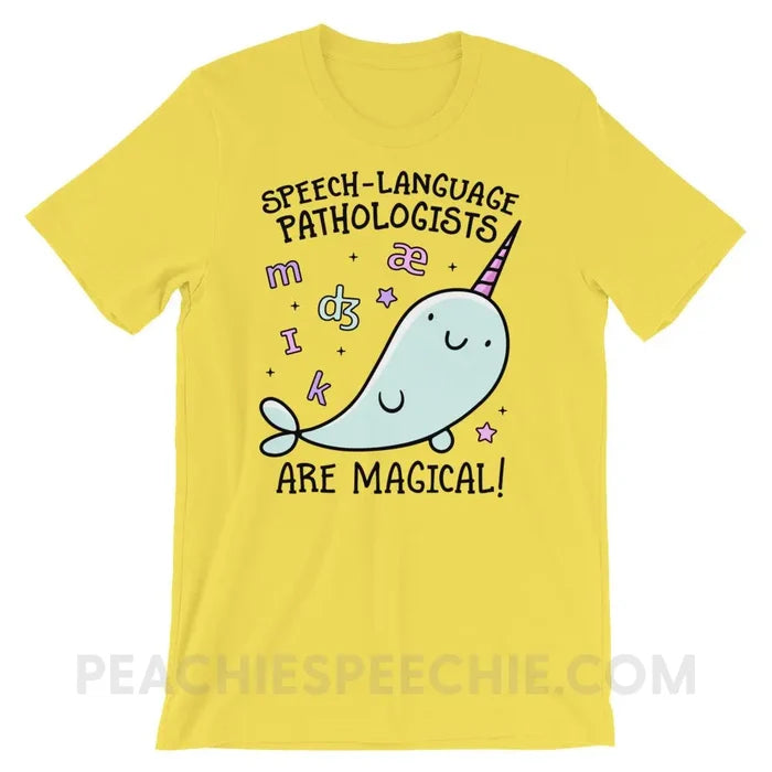 SLPs Are Magical Premium Soft Tee - Yellow / S - T-Shirts & Tops peachiespeechie.com