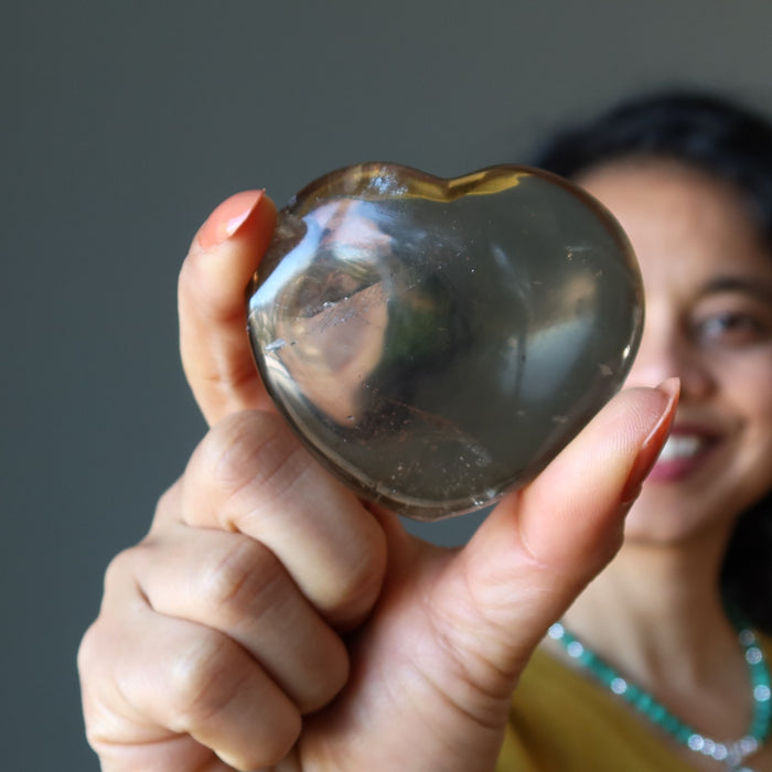 smoky quartz heart