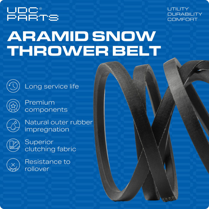 Snow Thrower Auger Belt 47846 47278 / Aramid Cord / 114.00 inches / for Craftsman Husqvarna 48624839 486248391 486248392 48624838 486248381 48624837 48625840 48624853 486248531 486248400