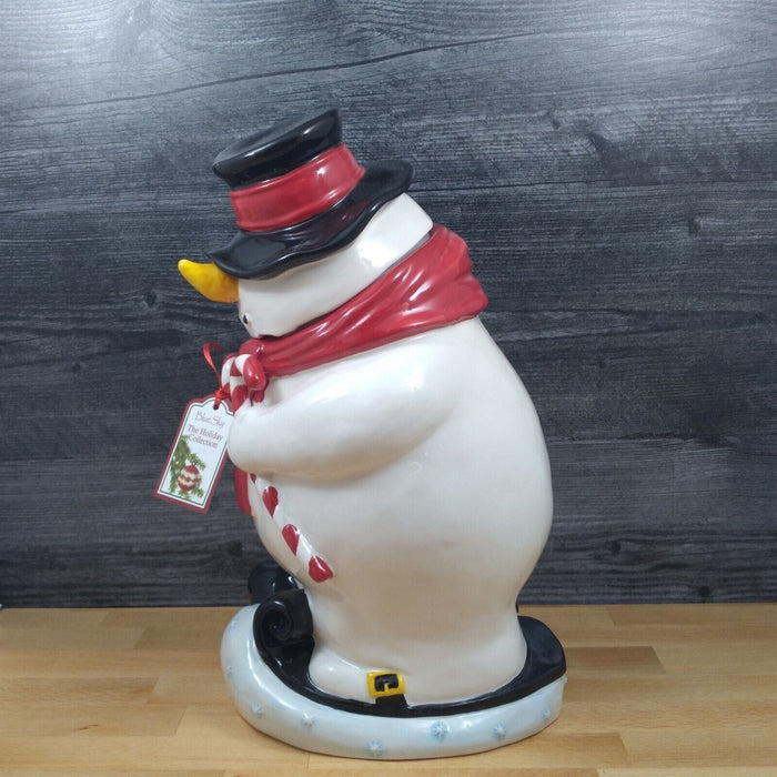 Snowman Cookie Jar Canister Mr Mogul Blue Sky Clayworks Heather Goldminc