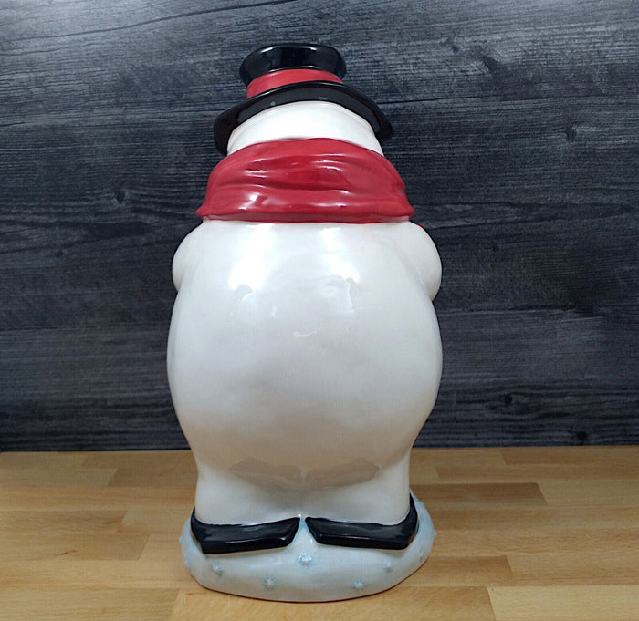 Snowman Cookie Jar Canister Mr Mogul Blue Sky Clayworks Heather Goldminc