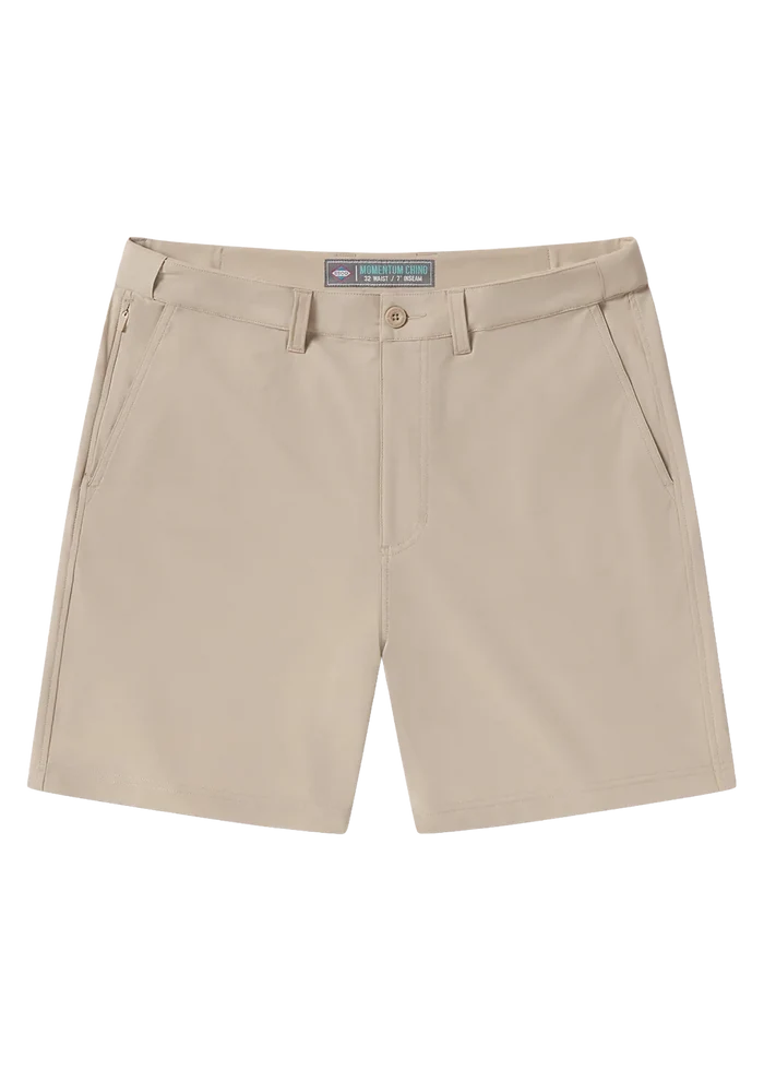 ssco performance khaki golf short Southern Shirt Momentum Performance 7" Inseam Chino - Mojave