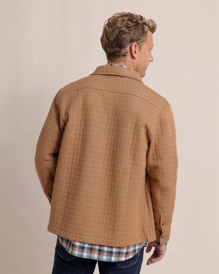 Southern Tide Fairwood Quilted Knit Shacket - Hazelnut Khaki