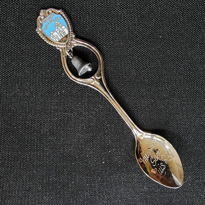 Spanish Mission San Luis Rey Collectible Travel Souvenir Spoon 4.5" Bell Dangler