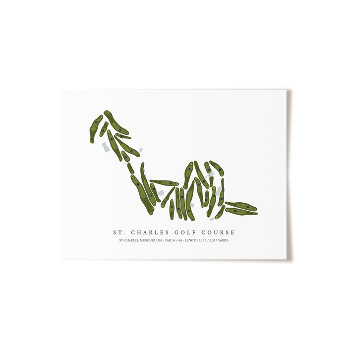 St Charles Golf Course | Golf Course Map | Unframed