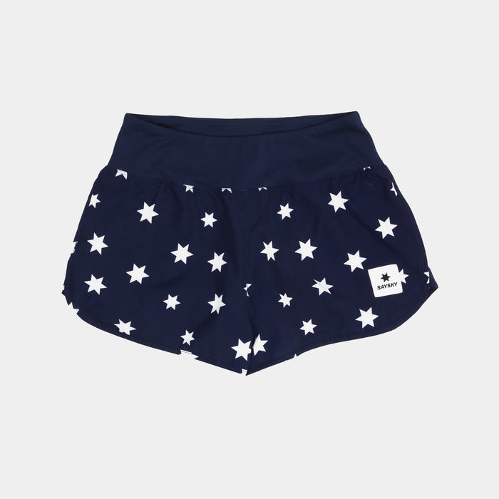 Saysky Star Pace Shorts 3\" Blue/White Stars 1028 NWRSH24C1028