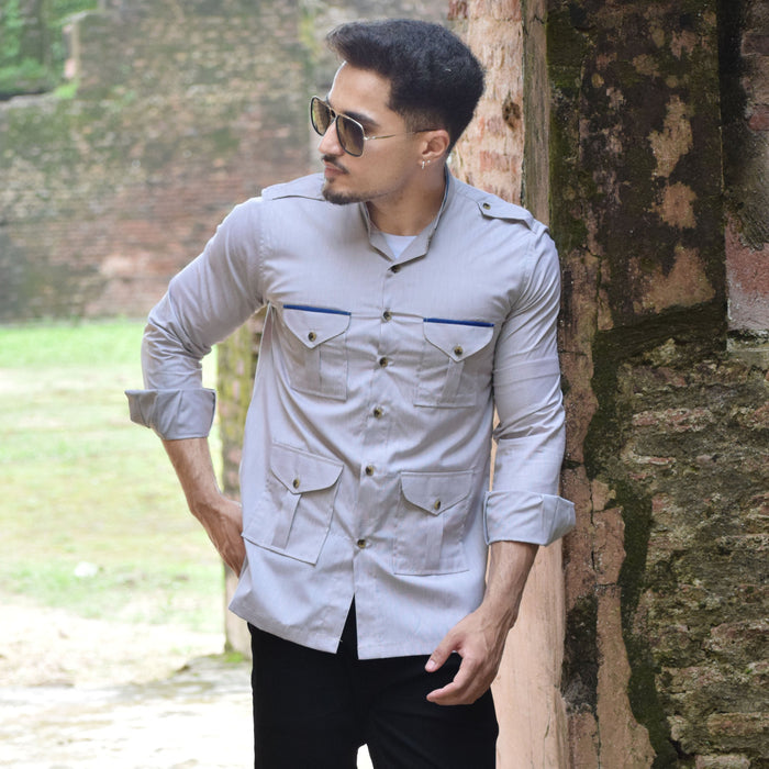 Steel Grey Sentinel Hunting Style Shirt
