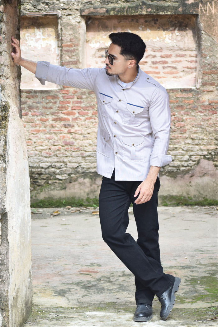 Steel Grey Sentinel Hunting Style Shirt