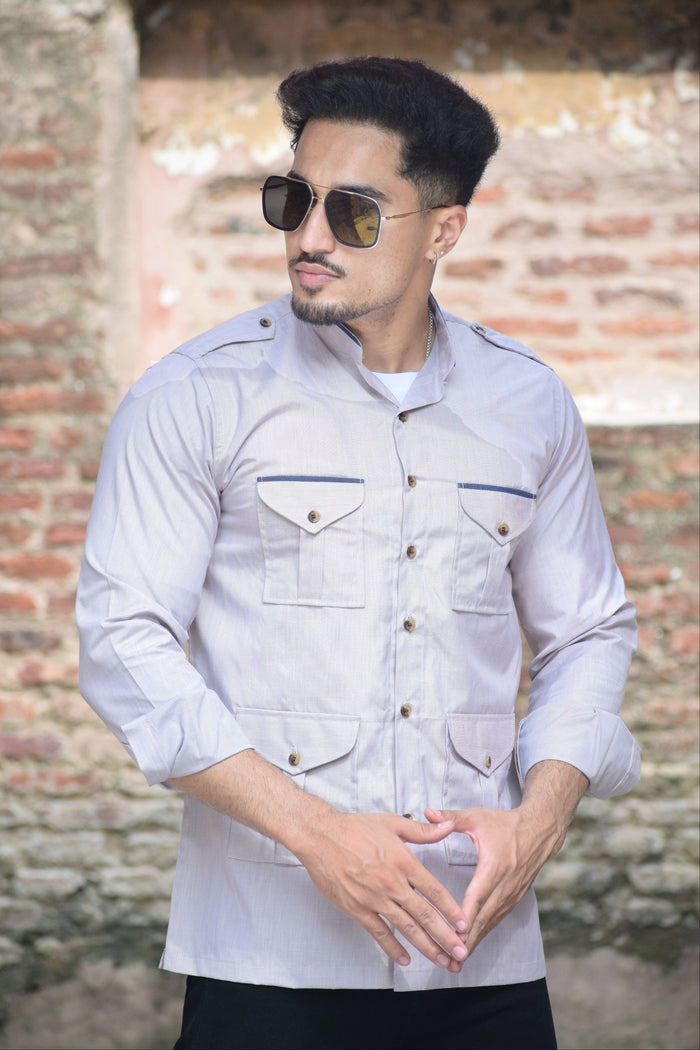 Steel Grey Sentinel Hunting Style Shirt