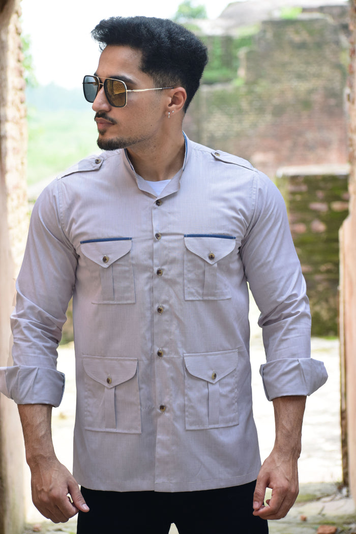 Steel Grey Sentinel Hunting Style Shirt