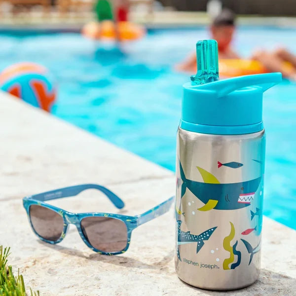 Stephen Joseph Flip Top Stainless Steel Bottle - Shark