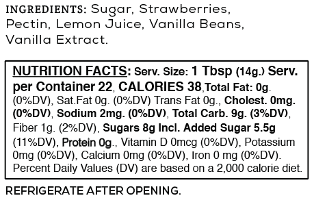 Strawberry Vanilla Jam 11.25oz