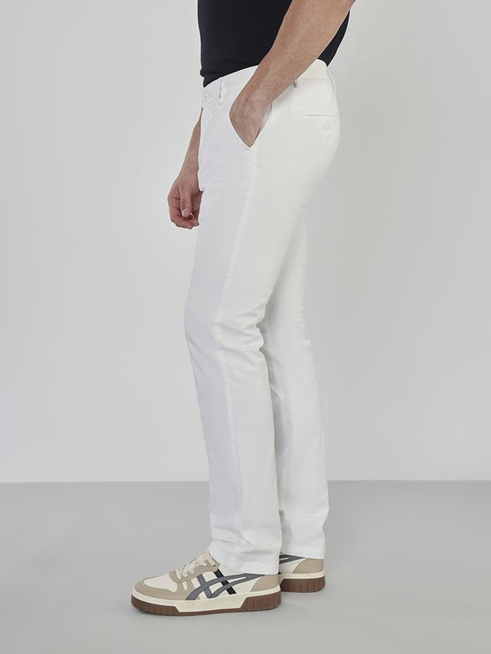 Stride White Cotton Stretch Chinos