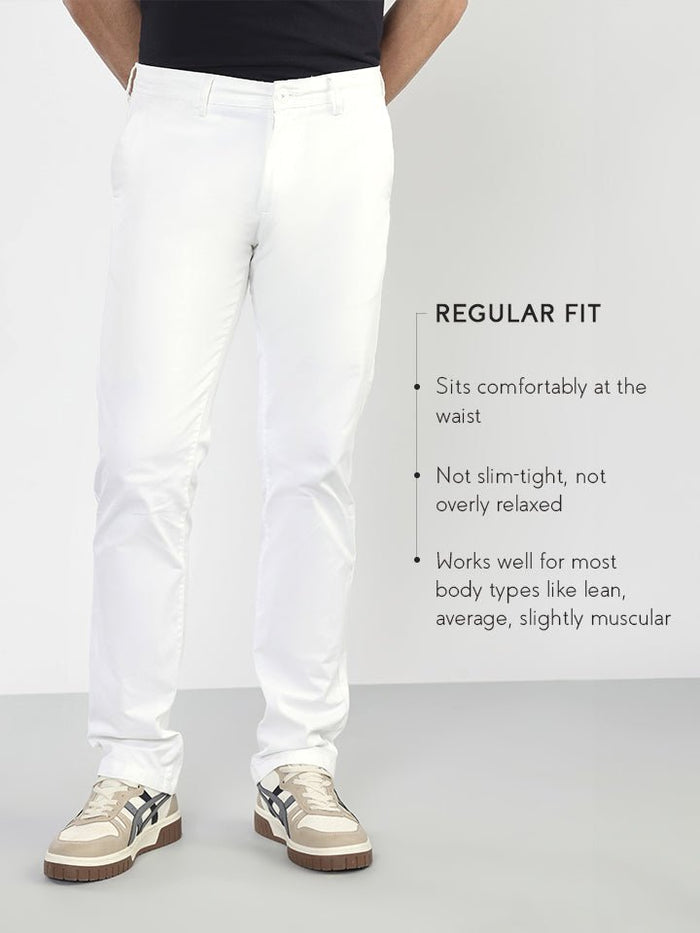 Stride White Cotton Stretch Chinos